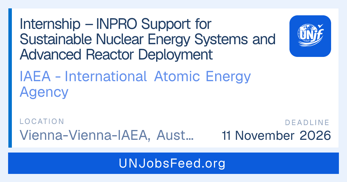Internship – INPRO Support for Sustainable Nuclear Energy Systems and ...