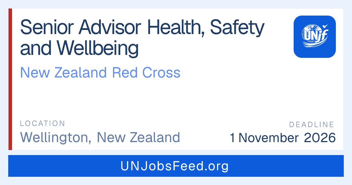 Senior Advisor Health, Safety and Wellbeing at New Zealand Red Cross ...